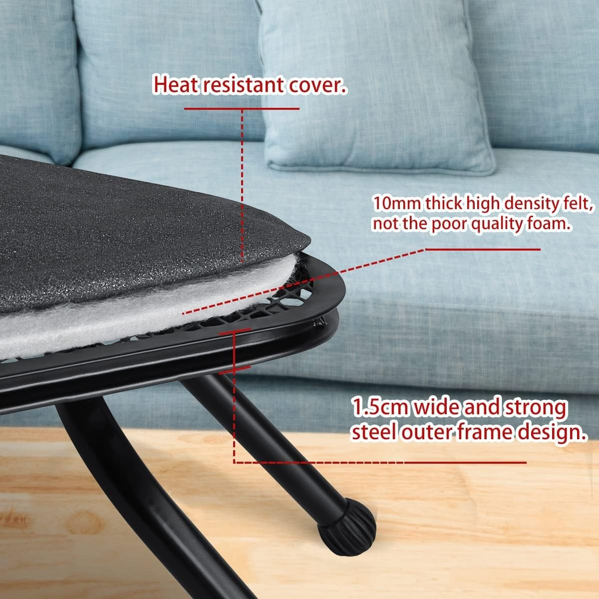 Tabletop Ironing Board 36x64cm Foldable Padded with Iron Rest