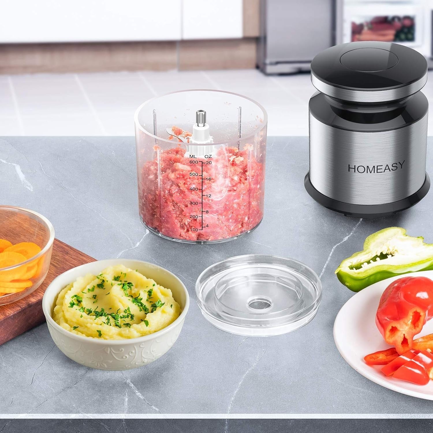 Mini Food Processor Chopper 300W | Stainless Steel Meat, Veg & Nut Grinder