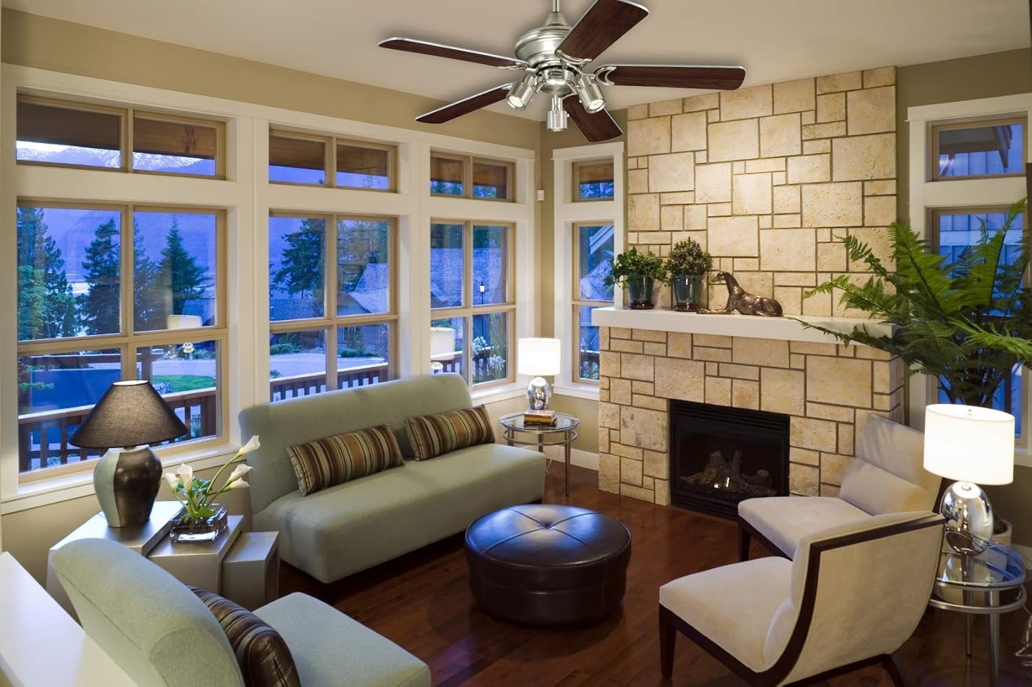 Westinghouse 105CM Kingston Ceiling Fan, Brushed Aluminum, 5 Blades, 3 Lights