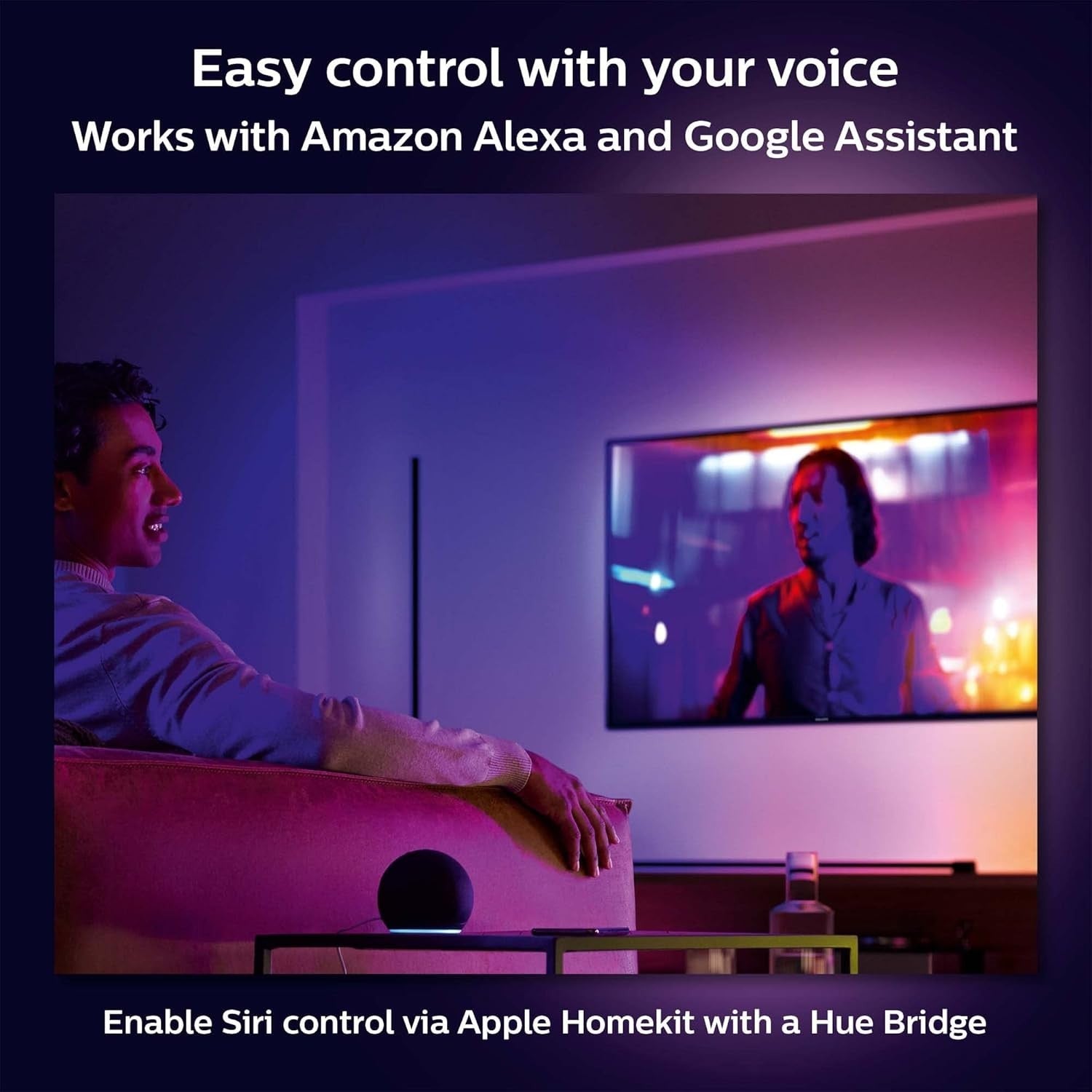 Smart Gradient LED Floor Lamp with Voice & App Control, 11x11x146cm