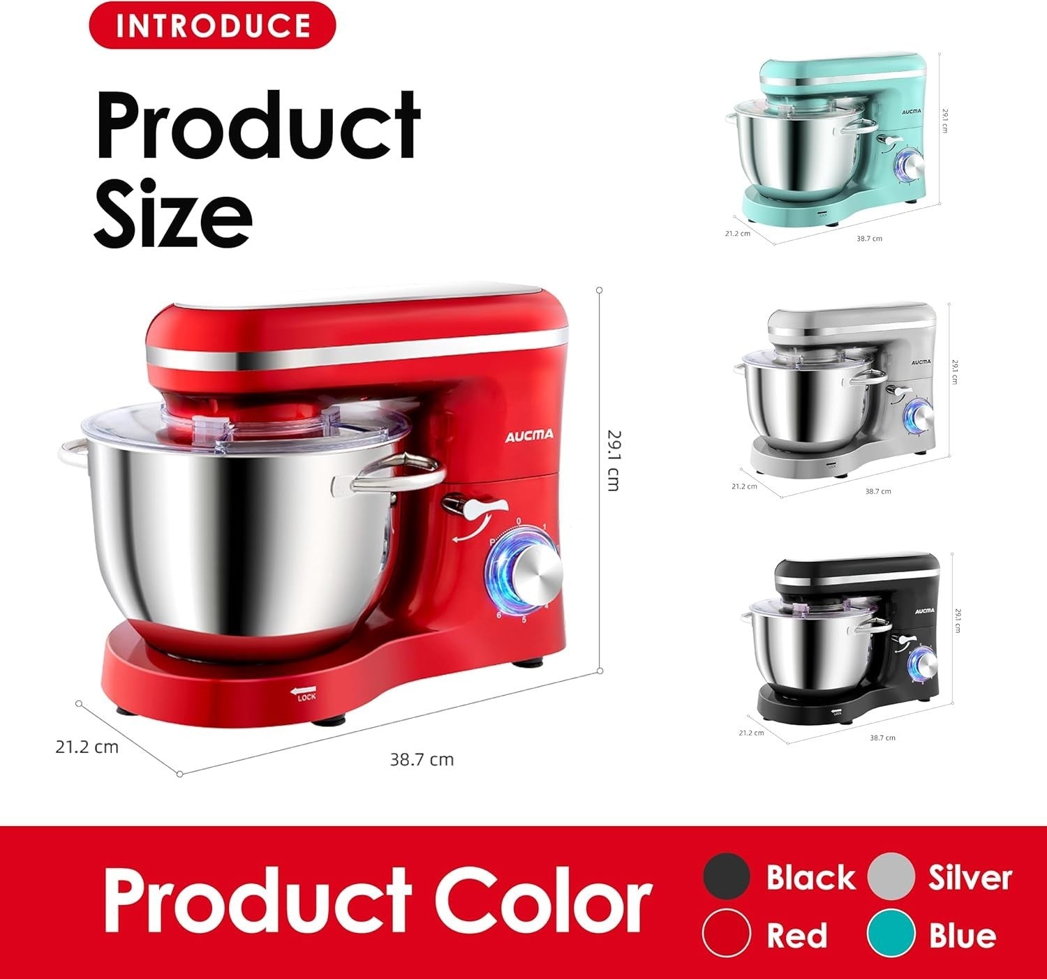 Powerful 1400W 6.2L Tilt-Head Stand Mixer | Stainless Steel Bowl, 6 Speeds