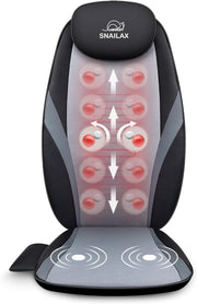 Shiatsu Back Massager with Heat Deep Kneading Massage Seat Cushion Grey