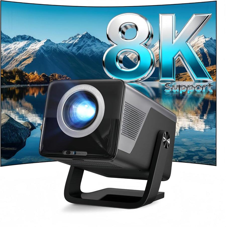 8K Smart Projector 2000 ANSI 1080P Android 14 WiFi 6 Bluetooth