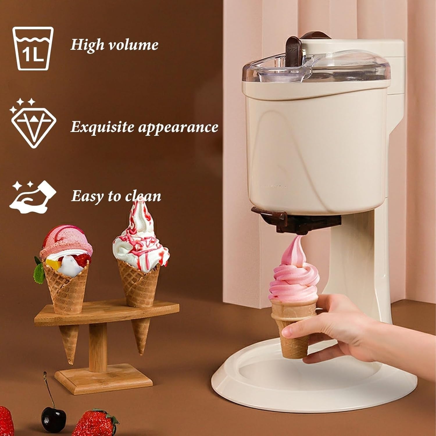 Soft Serve Ice Cream Maker Home Countertop Frozen Dessert Machine DIY