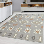 Large Tribal Pattern Rug Soft Modern Indoor Area Carpet Grey Beige 160x230cm