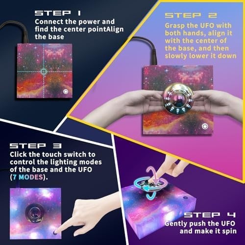Magnetic Levitating UFO Lamp Floating 360° RGB Galaxy Light Desk Decor