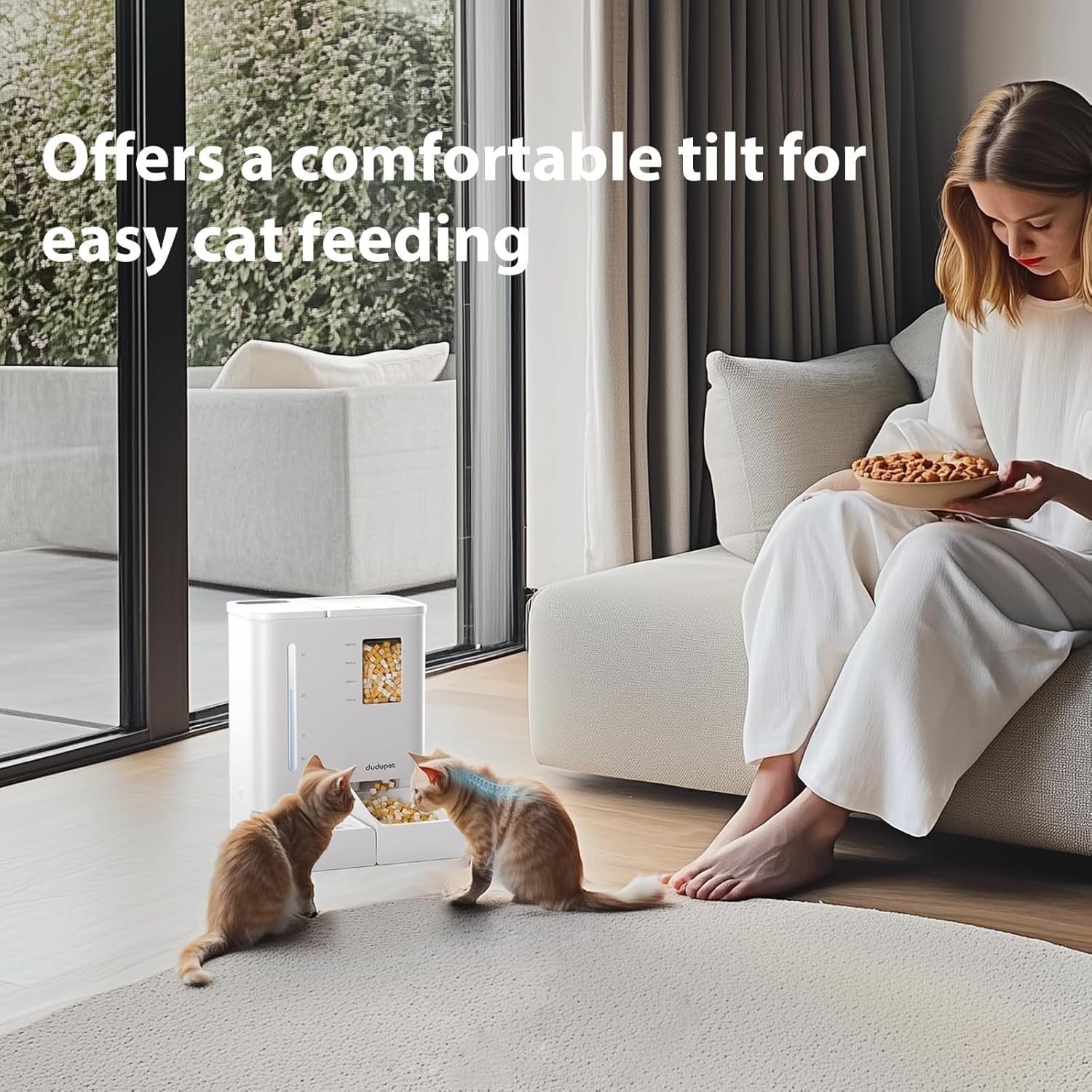 Smart Pet Feeder Water Fountain WiFi App Control 5L Food 4L Water