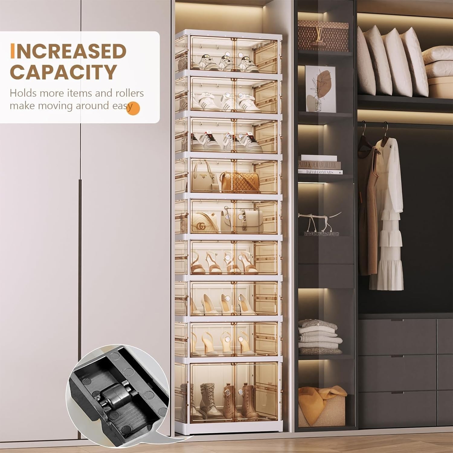 9 Tier Foldable Shoe Rack Cabinet with Doors – 18 Pair Space-Saving Organizer