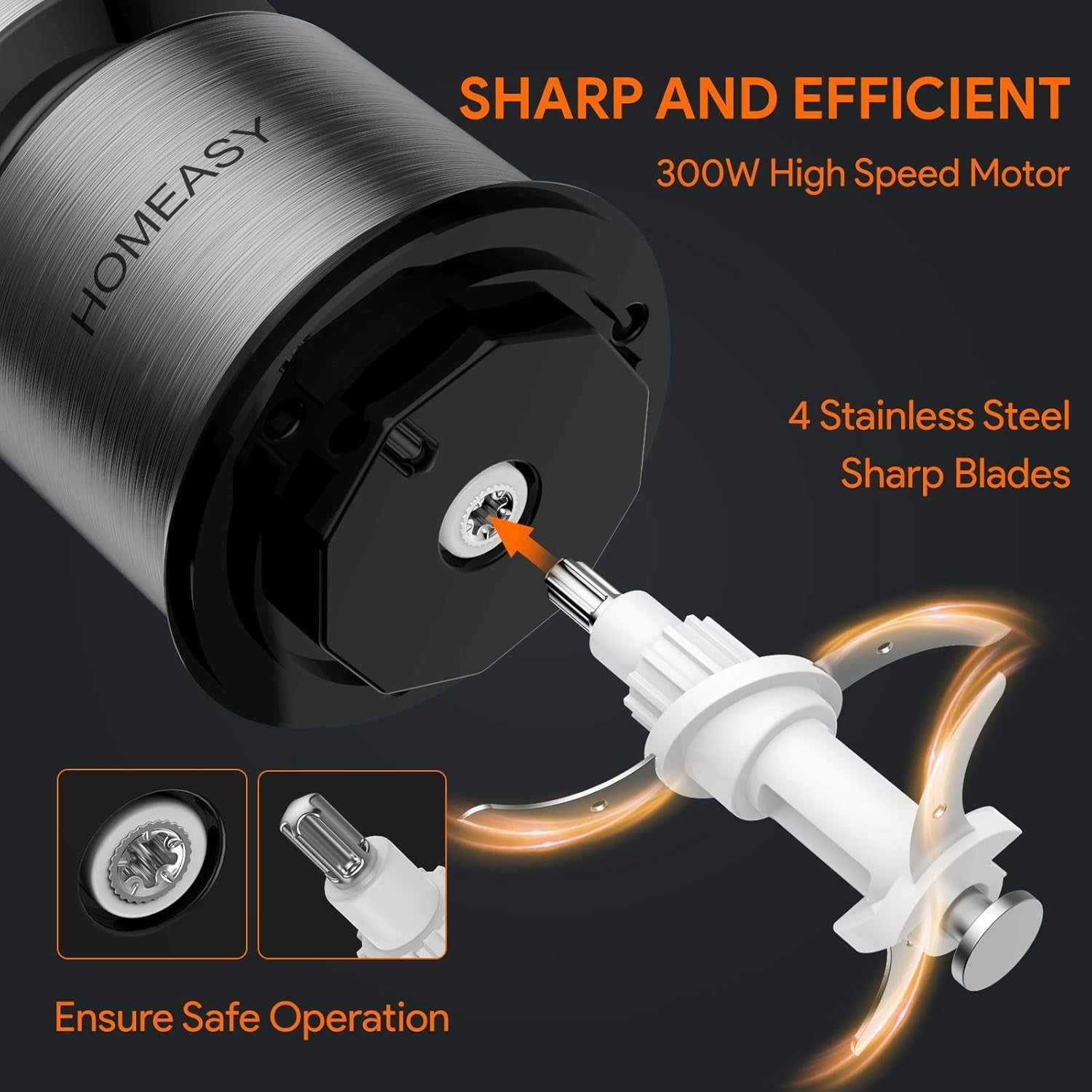 Mini Food Processor Chopper 300W | Stainless Steel Meat, Veg & Nut Grinder