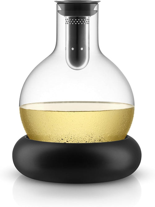 Chill & Serve Wine Decanter 0.8L – Cooling Base, Mouth-Blown Glass Carafe