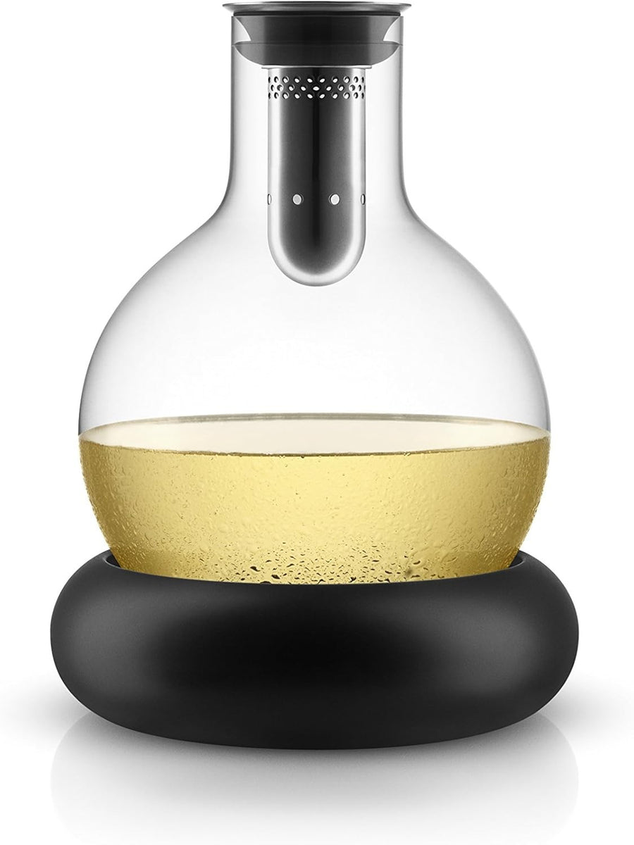 Chill & Serve Wine Decanter 0.8L – Cooling Base, Mouth-Blown Glass Carafe
