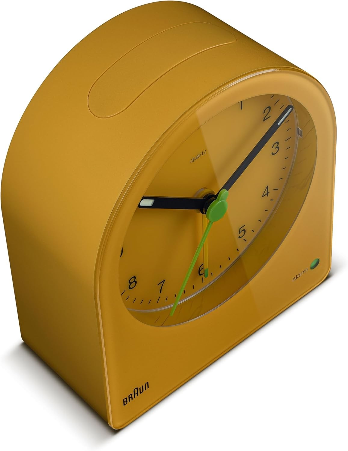 Yellow Analogue Alarm Clock Silent Quartz Backlight Snooze Crescendo Beep