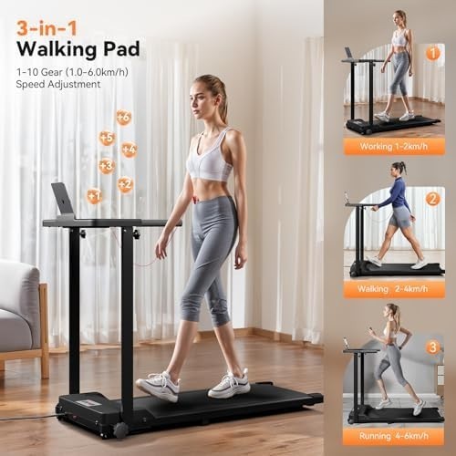 Foldable Walking Treadmill 2HP LED Display Home Office Jogging Pad