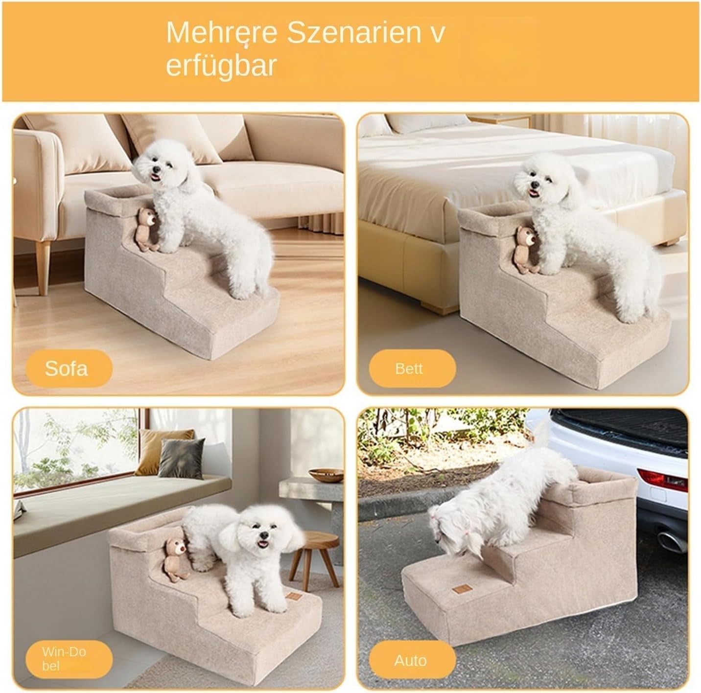 Pet Stairs Non-Slip Cat Steps for Car, Home, Apartment, High Bed