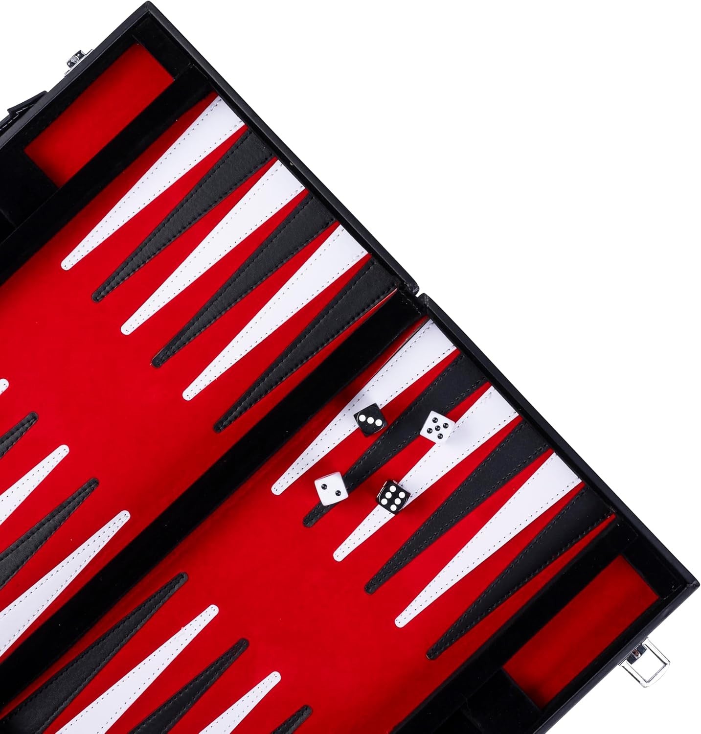 15” Backgammon Set Luxury Faux Leather Attache Case Travel Board Game