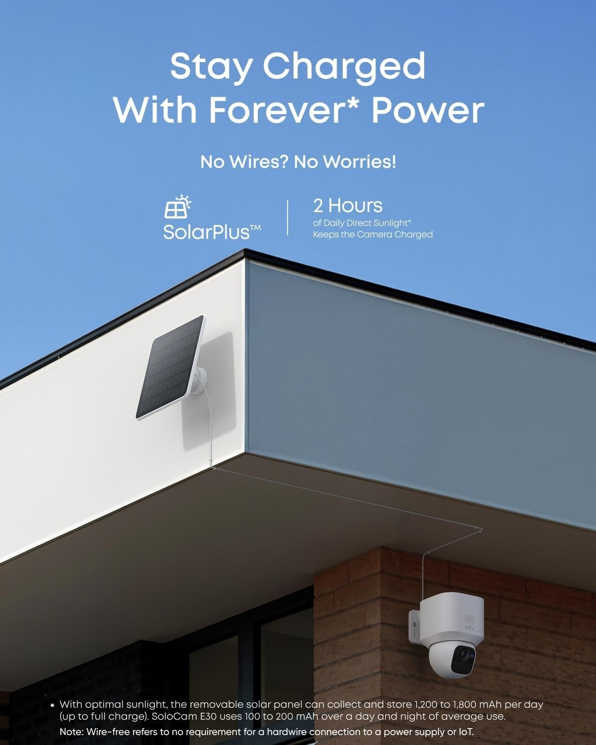 2K Solar Security Camera 360° PTZ AI Tracking Outdoor WiFi No Fee