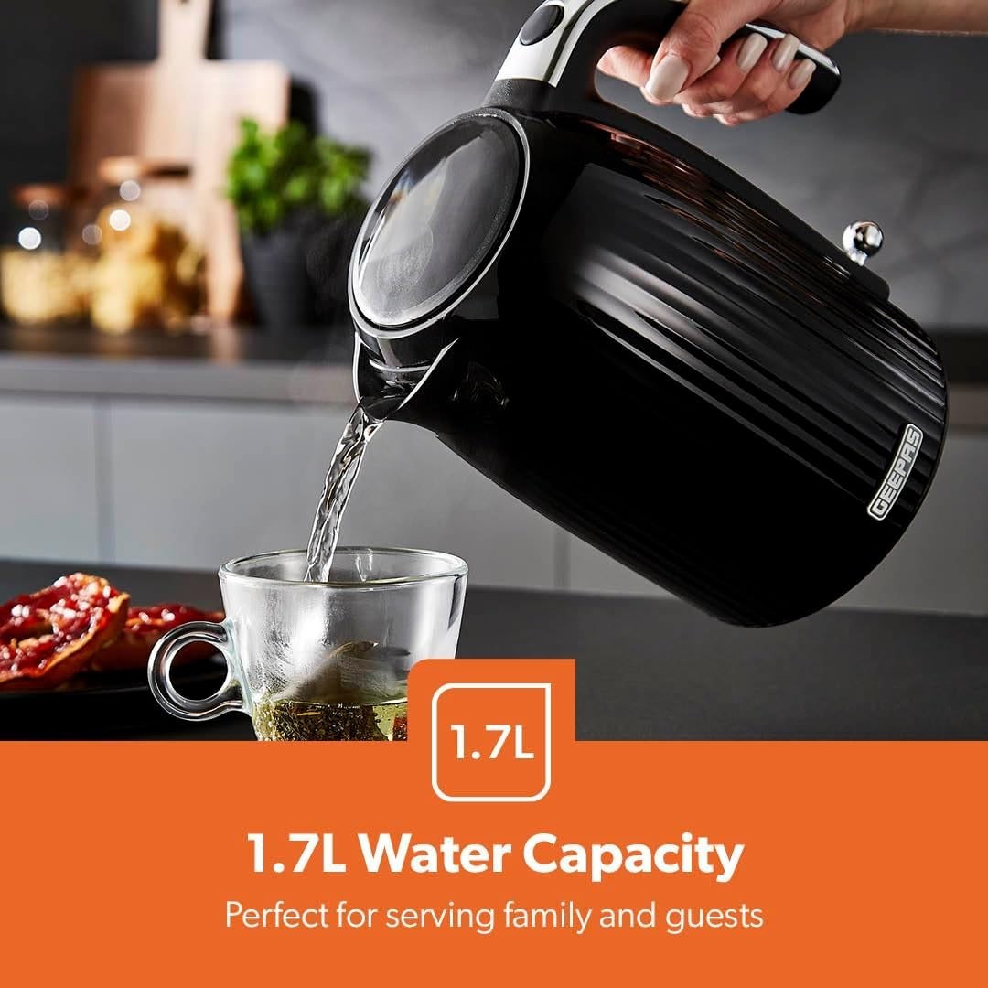 Kitchen Breakfast Set 3pc | 1.5L Coffee Maker + 1.7L Fast Boil Kettle