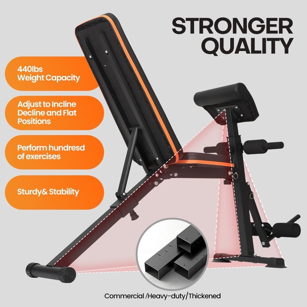 Multi-Function Roman Chair Gym Bench Adjustable Full Body Home Workout