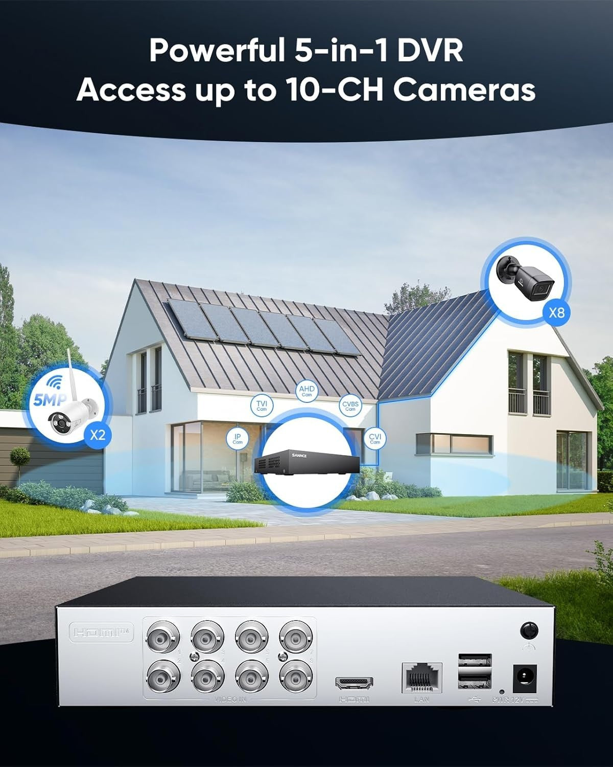 1080P CCTV Security System 4 Cameras DVR 1TB HDD Motion Detection