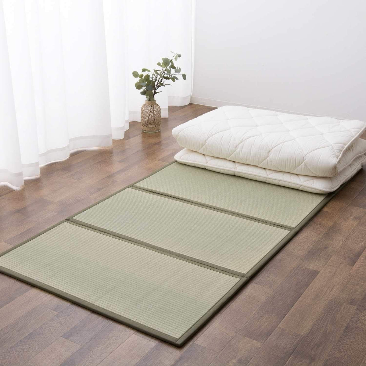 Japanese Floor Futon Double Mattress with Foldable Tatami Bed Mat Set