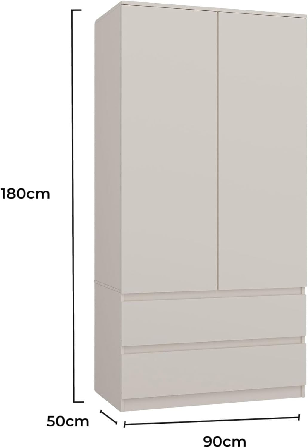 Modern Double Wardrobe with Drawers Shelves Rail Cupboard 2 Door