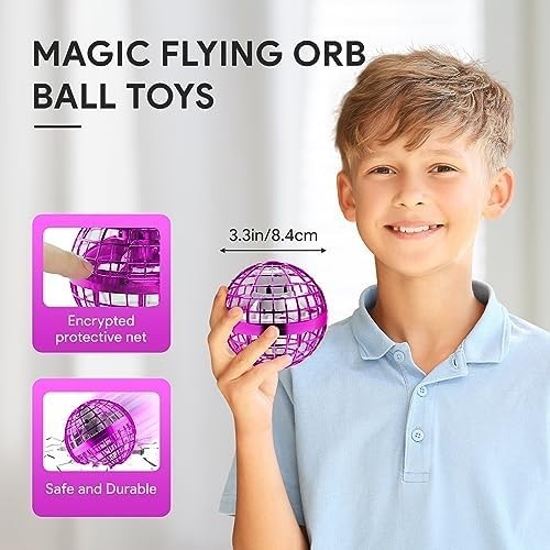 Flying Orb Ball Drone 2025 RGB Hover Spinner UFO Boomerang Toy for Kids 6+