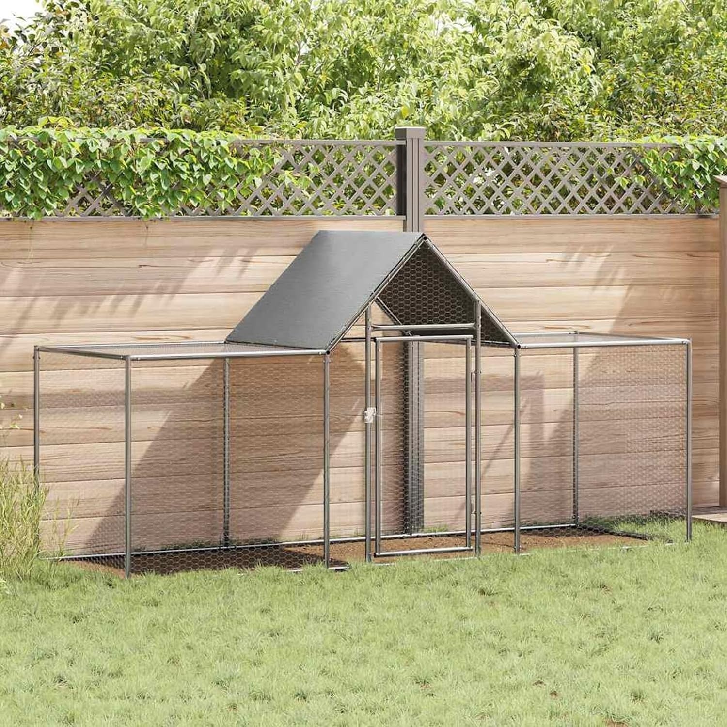 3x1x1.5m Galvanised Steel Chicken Coop Walk In Run