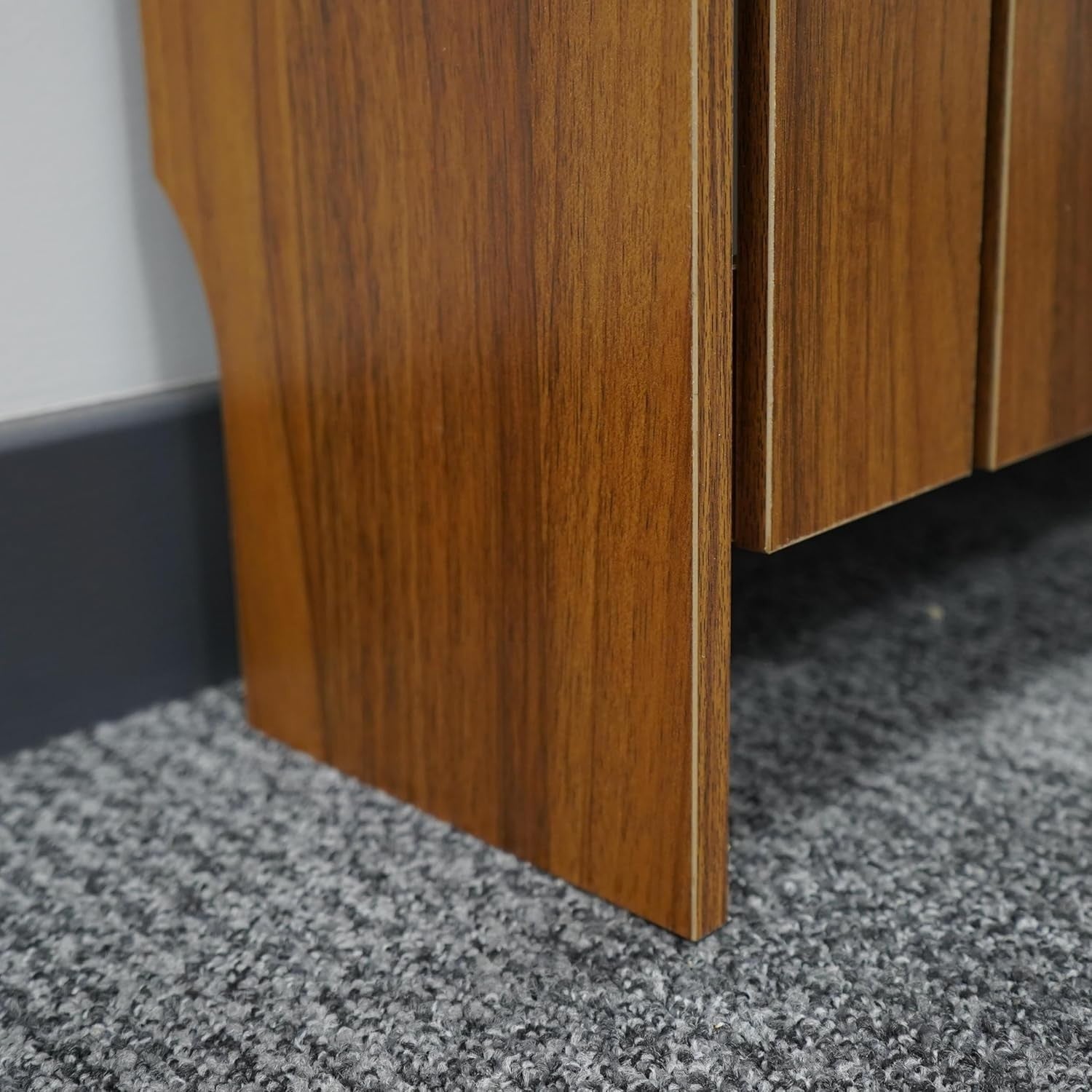 Wood Radiator Cover with Drawers Vertical Slat W152xH96cm Modern Oak Cabinet