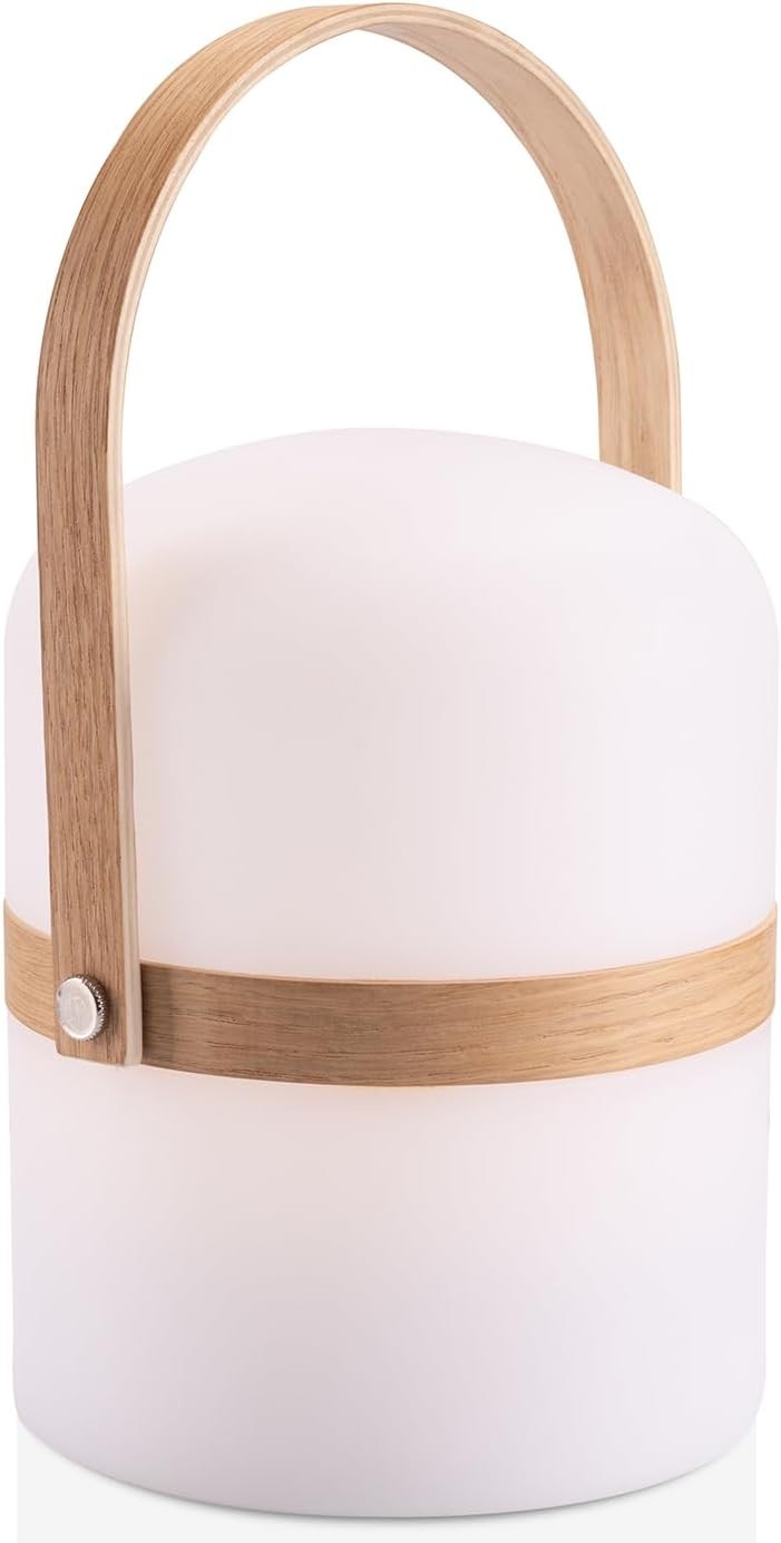 LED Lantern Wood 36cm Rechargeable Portable Light