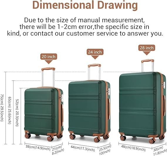Holiday Check Suitcase 24” ABS+PC Spinner Case with TSA Lock