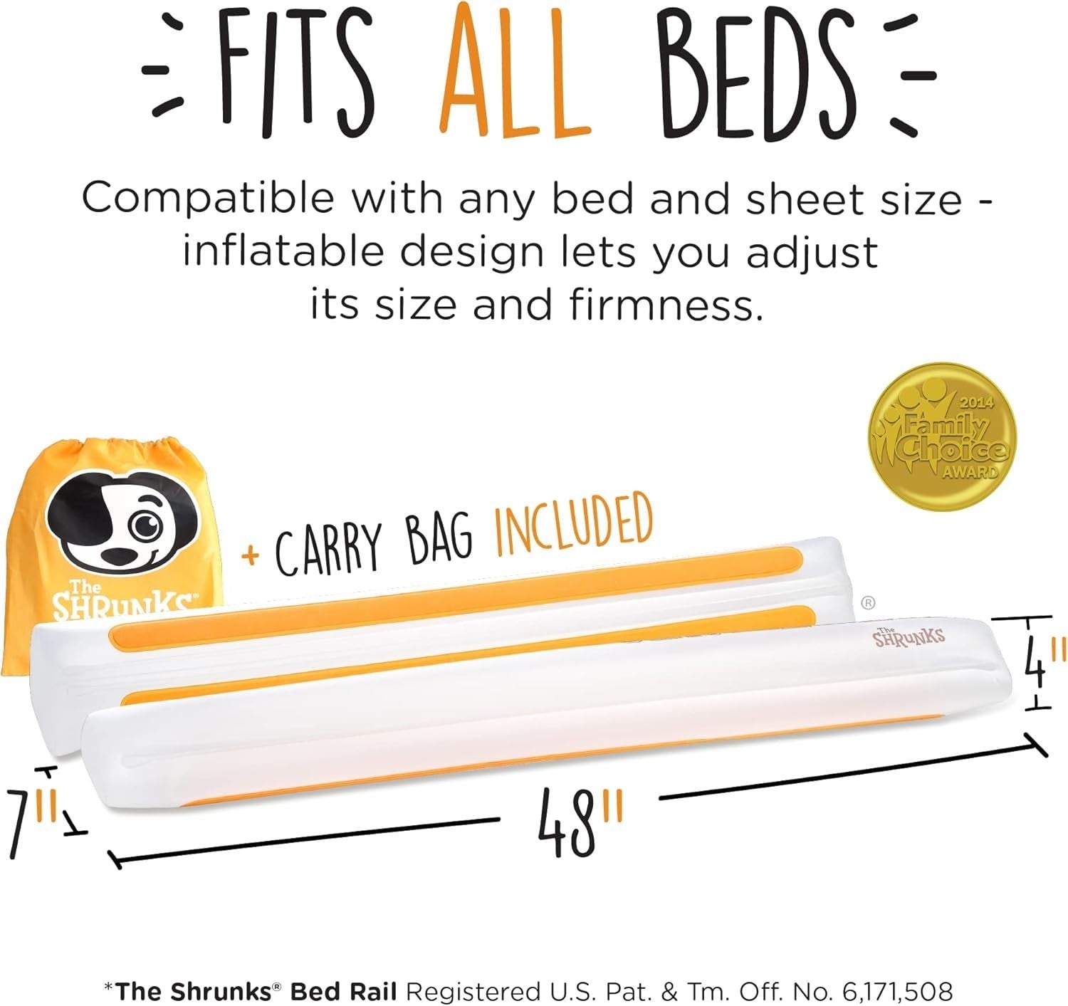 Inflatable Toddler Bed Guard Rail 2 Pack – Safe Non-Slip Sleep Bumper