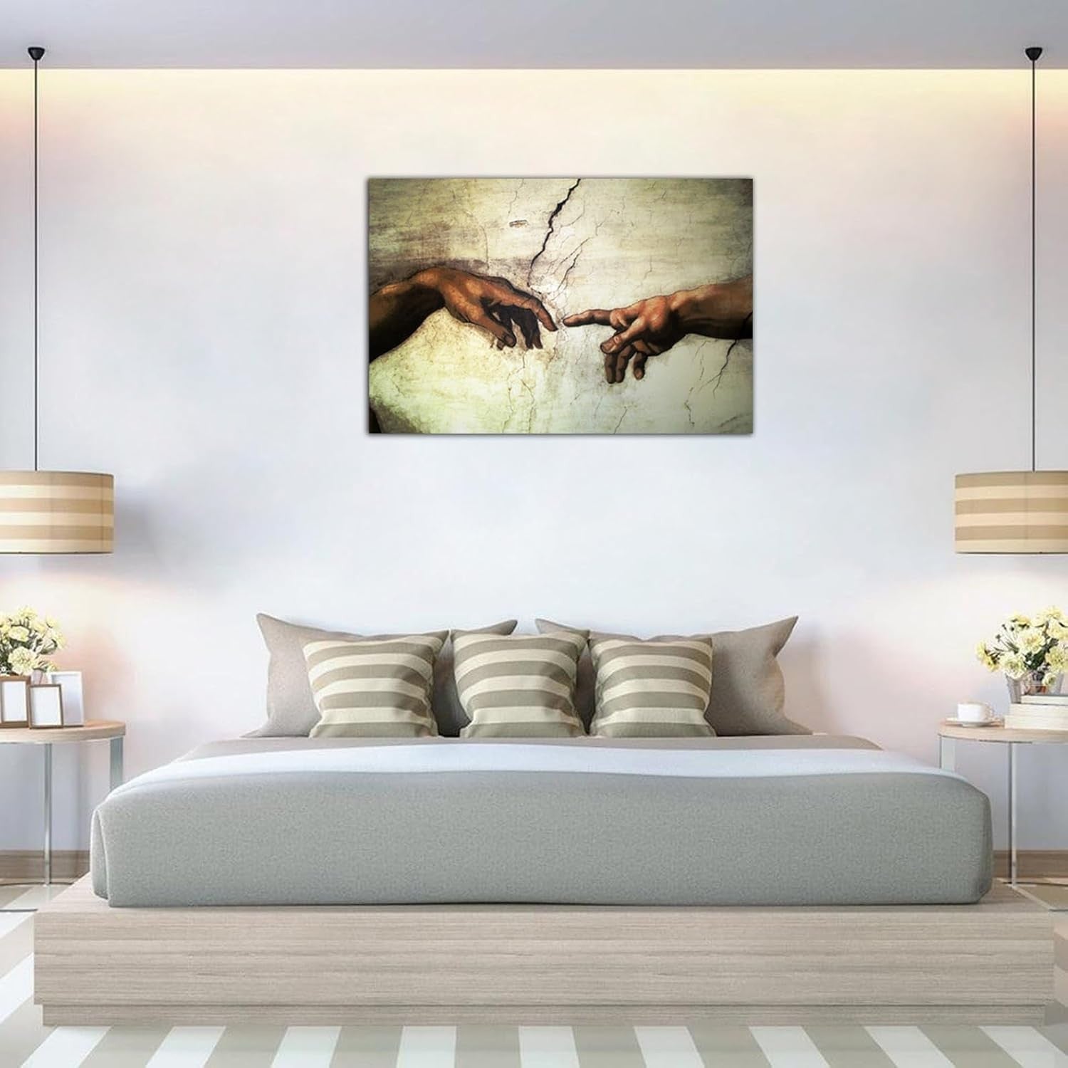 Creation of Adam Canvas Wall Art 40x60cm Framed
