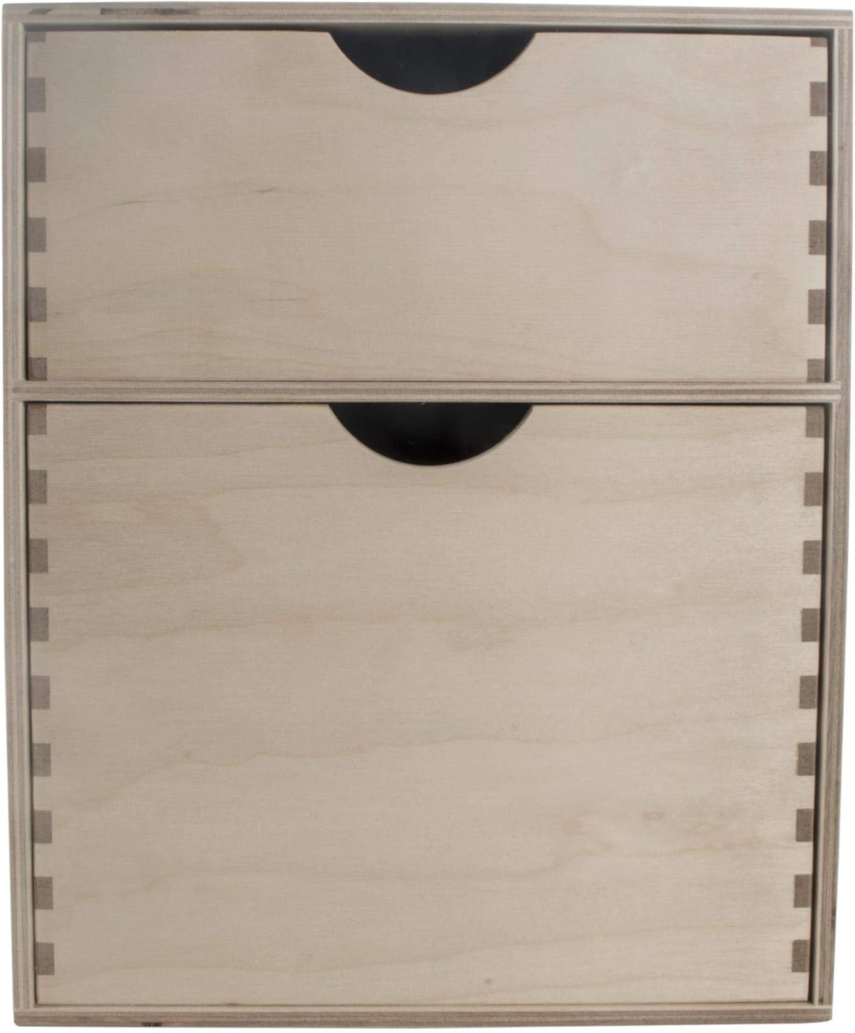 Wooden Desk Organiser 2-Drawer Mini Chest Birchwood Storage Cabinet 31cm