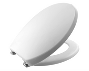 White Toilet Seat Modern Thermoplastic Plastic Hinges Universal Fit