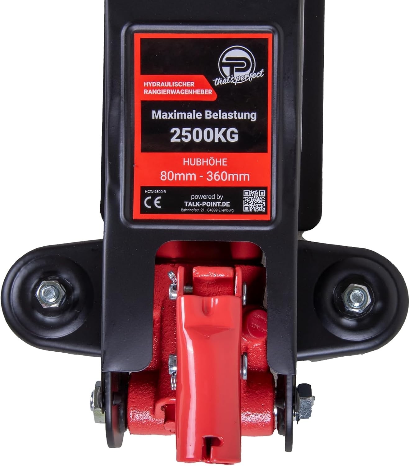 2.5 Ton Low Profile Trolley Jack 80–360mm w/ Case, SUV Adapter & Rubber Pads Red