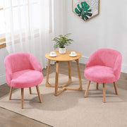 Linen Tub Chairs Set of 2 Lounge Armchairs Small Space Pink