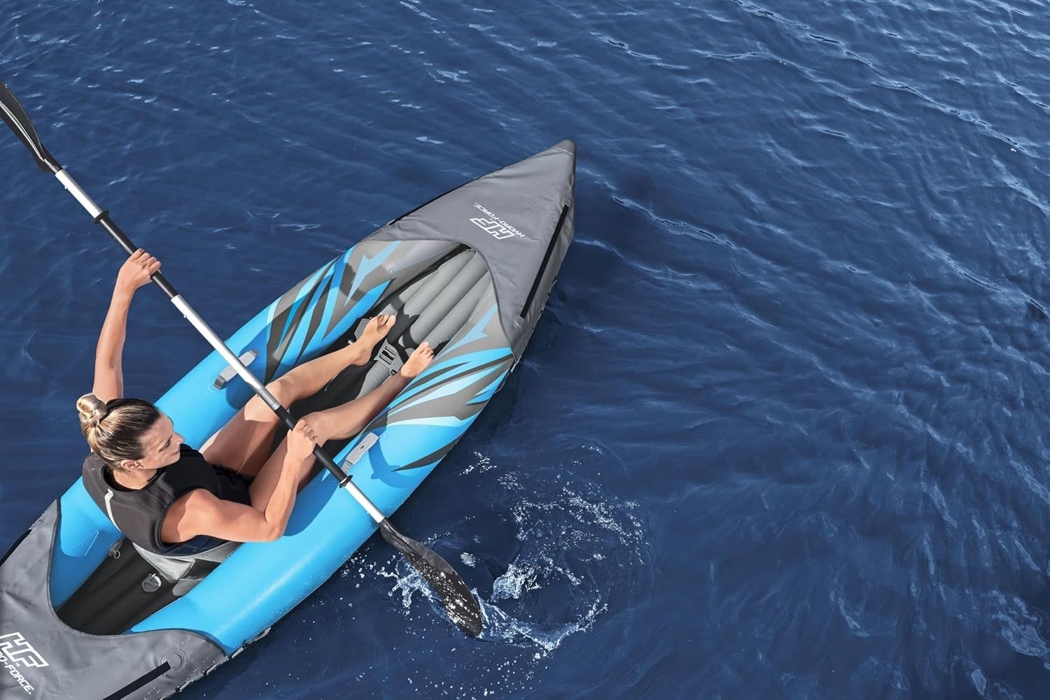 1 Person Inflatable Kayak Set w/ Paddle Pump Carry Bag Blue