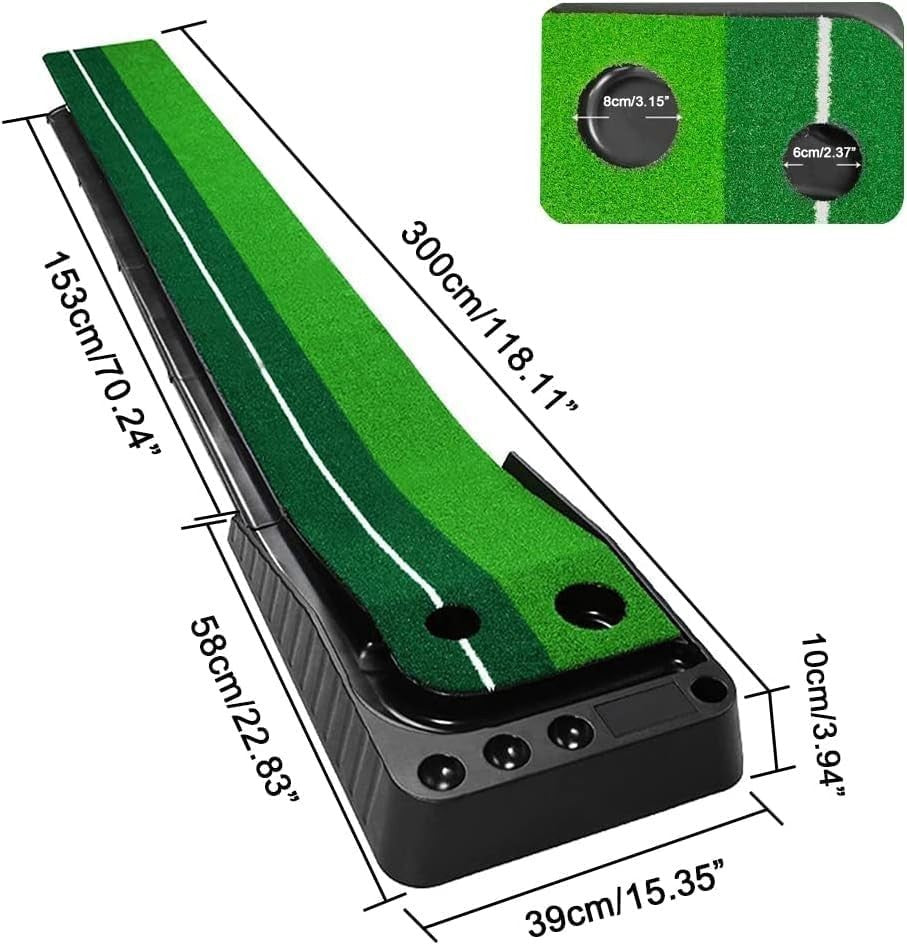 Indoor Golf Putting Green Automatic Ball Return Portable Practice Mat