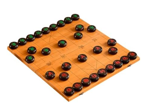 Red Sandalwood Xiangqi Chinese Chess Set Foldable Bamboo Board
