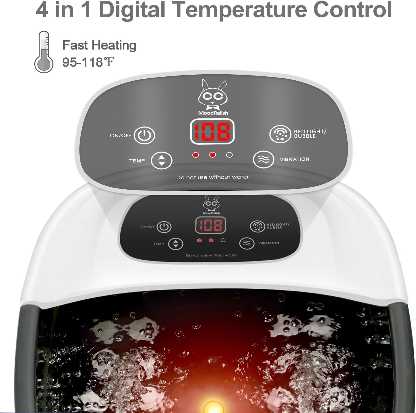 Foot Spa Massager with Heat, Bubbles, Jets & Vibrating Massage