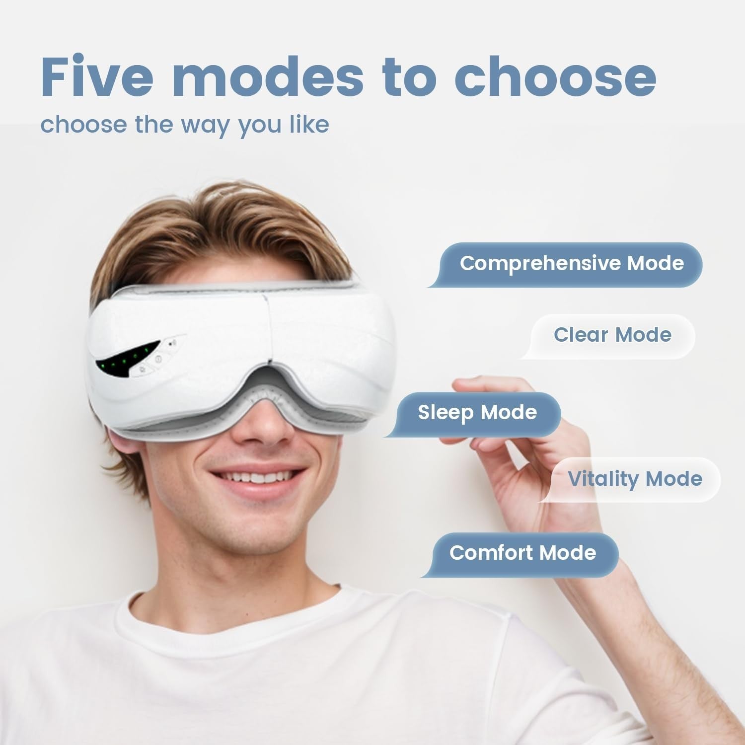Heated Eye Massager Mask with Music 5 Modes Foldable