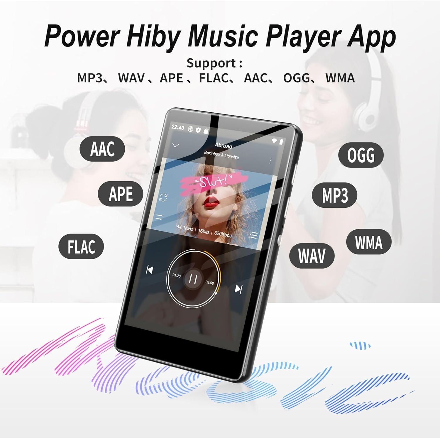 Bluetooth & Wi‑Fi 80GB 4″ HD Touch MP3 Player with Spotify & Apps