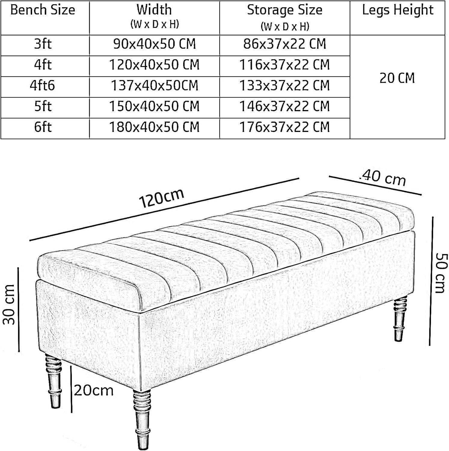 Luxury Black Velvet Storage Ottoman Bench with Legs, Shoe & Entryway Seat