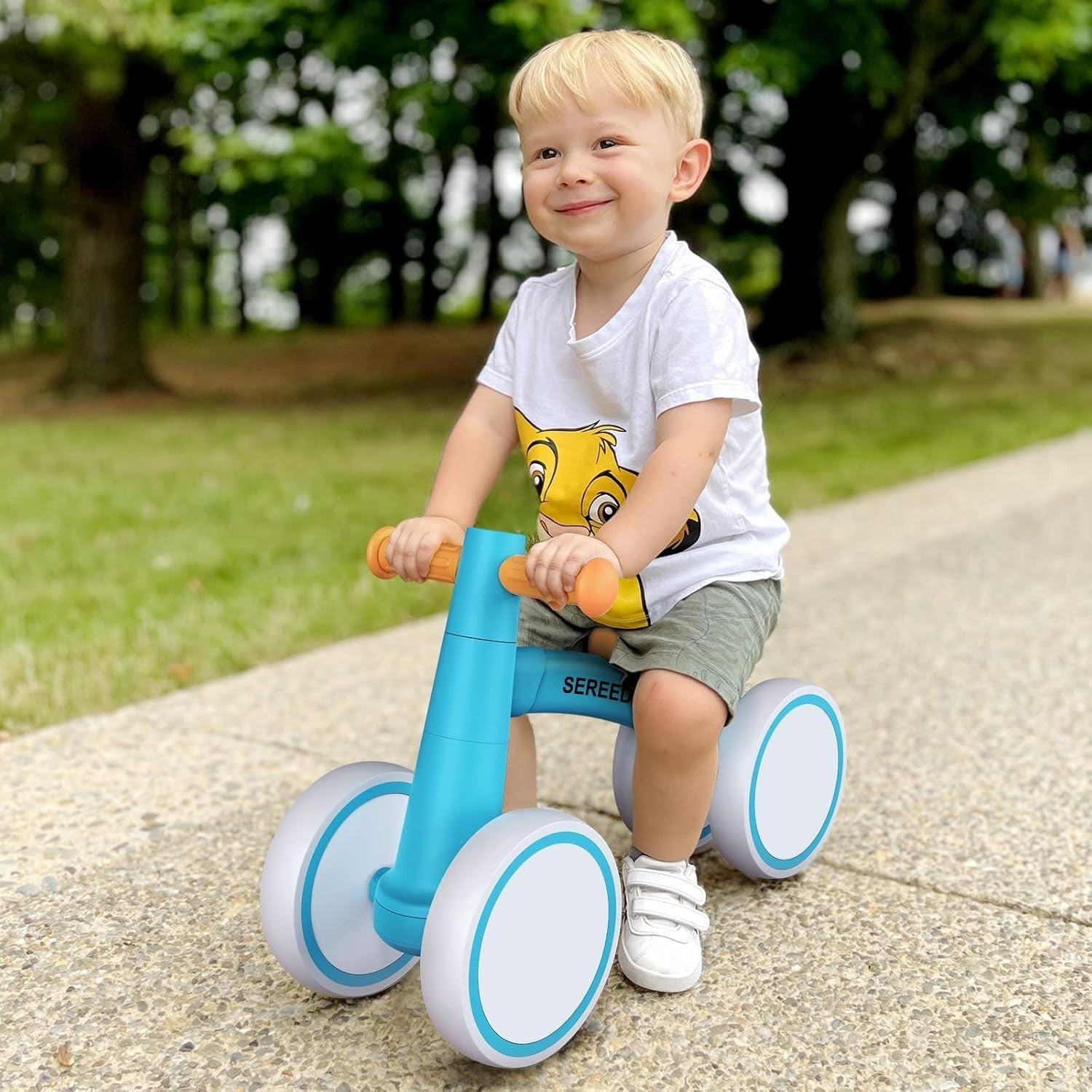 Baby Balance Bike 4 Wheel Toddler First Bike 1st Birthday Gift 1-2 Year