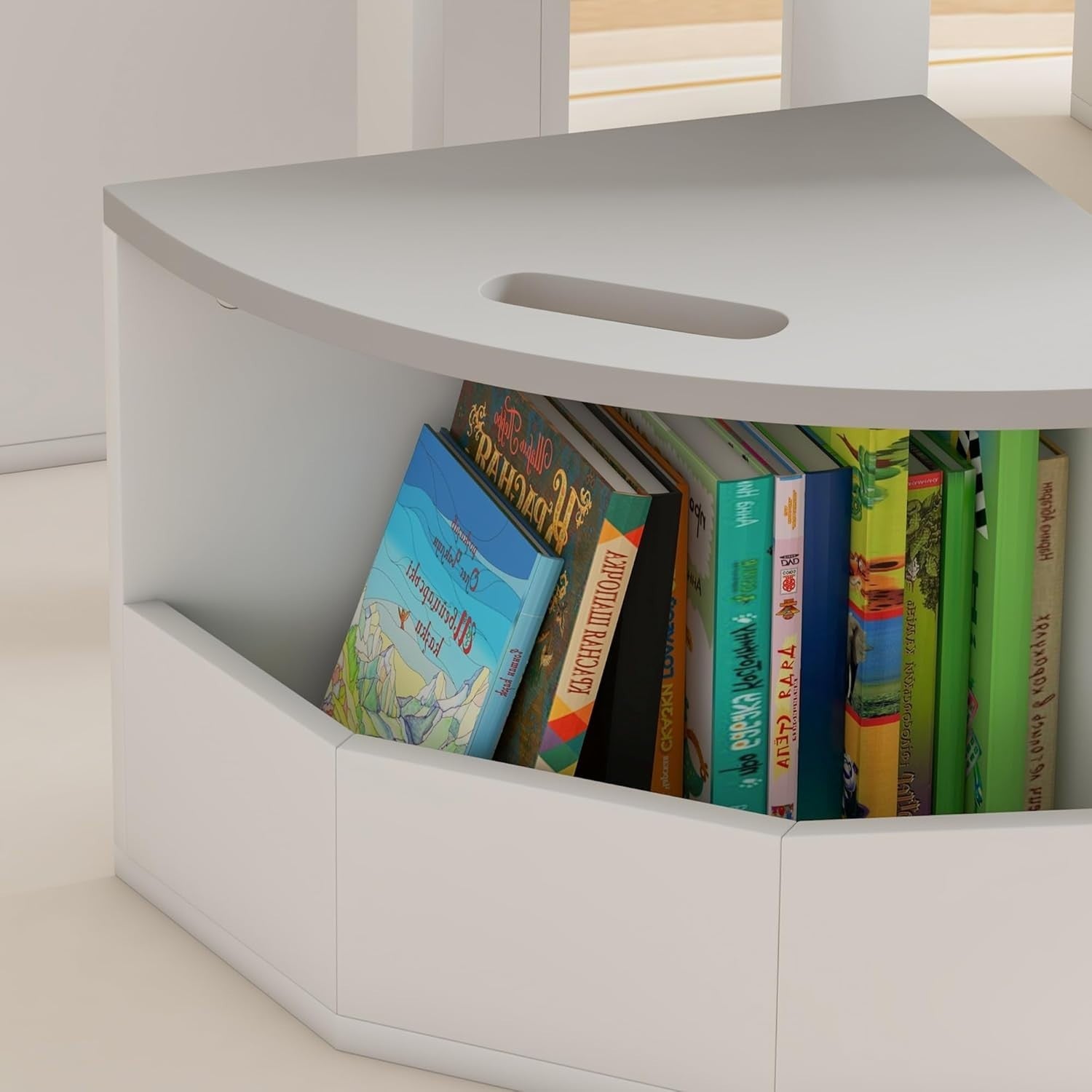 Kids Table and 4 Chairs with Storage Set Grey Round Playroom Activity Desk