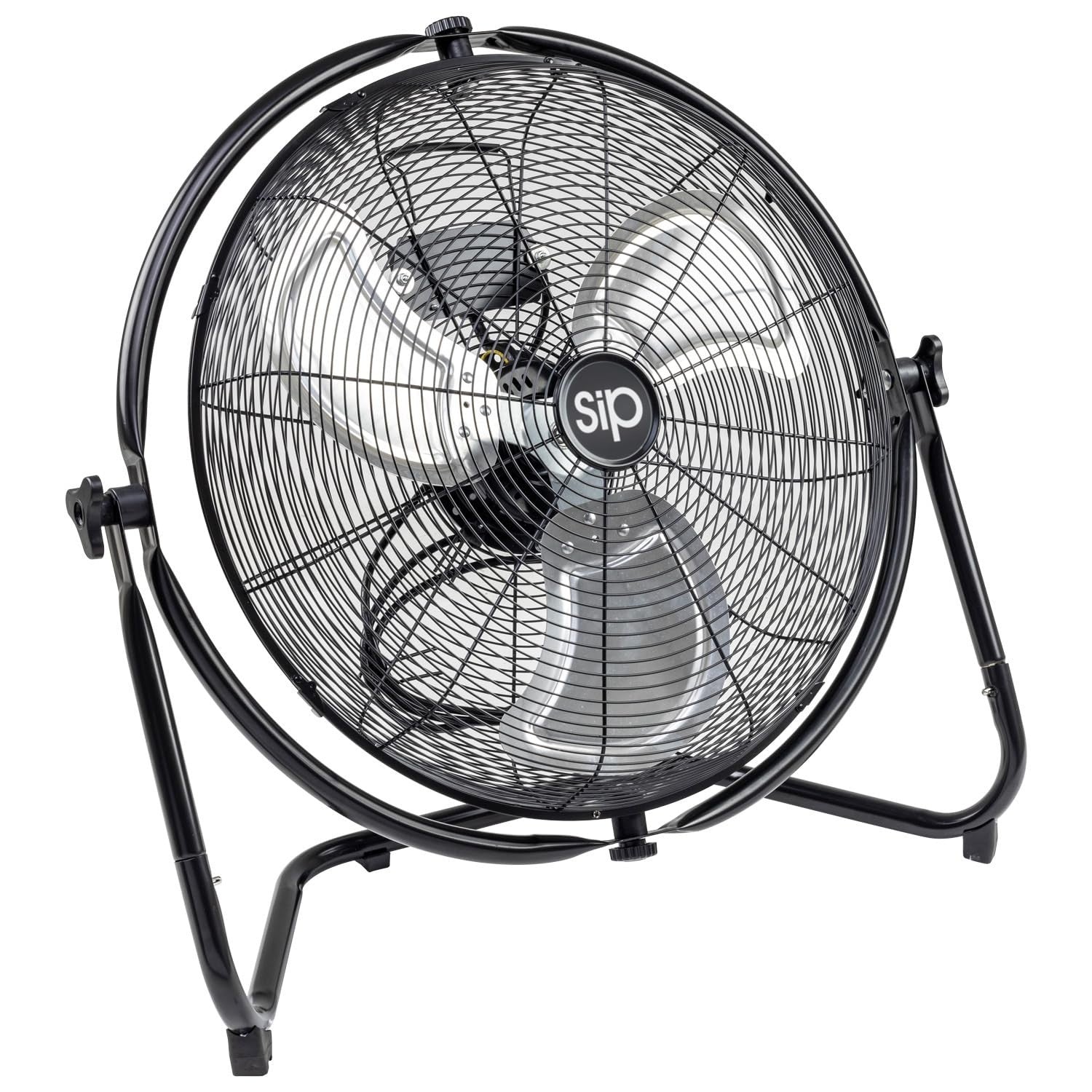 20" Orbital Floor Fan 120W Heavy Duty Industrial Metal 3-Speed Air Circulator