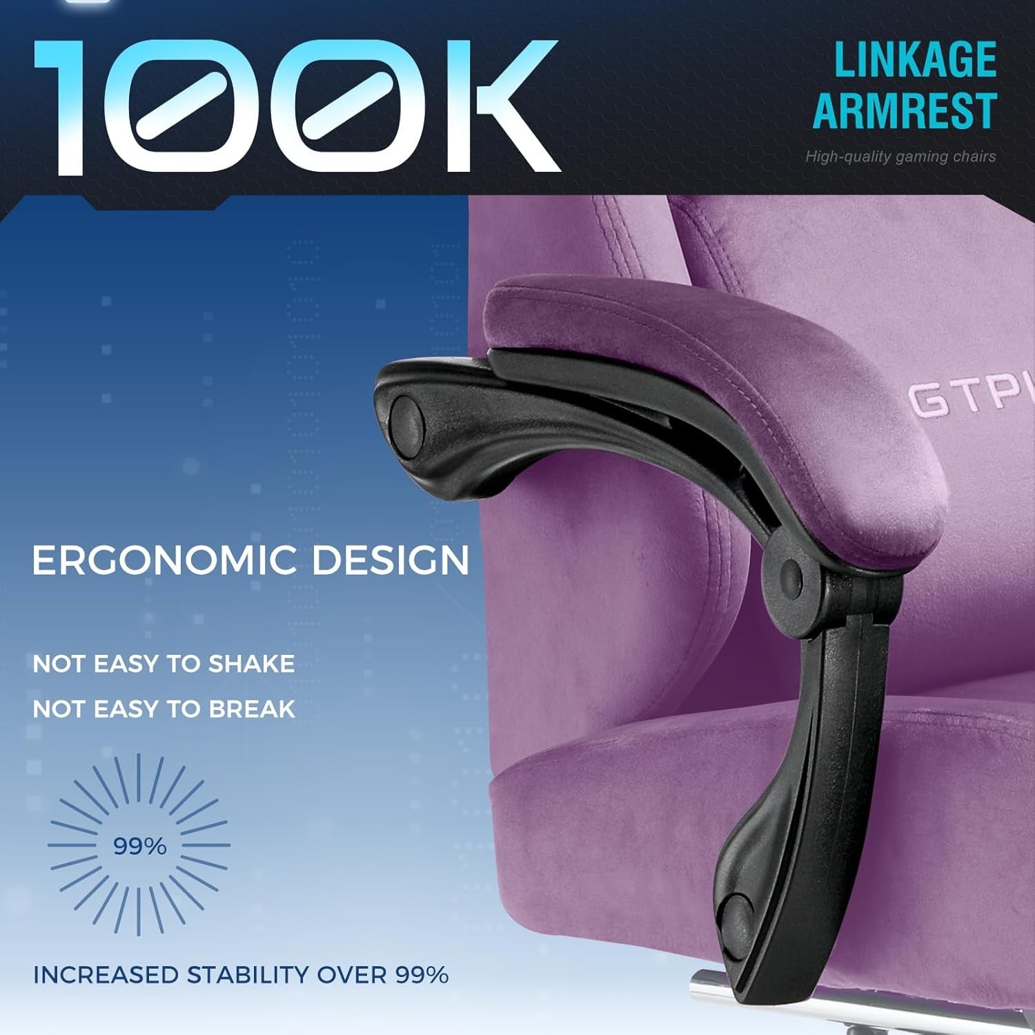 Ergonomic Fabric Gaming Chair w/ Footrest Recliner Light Purple