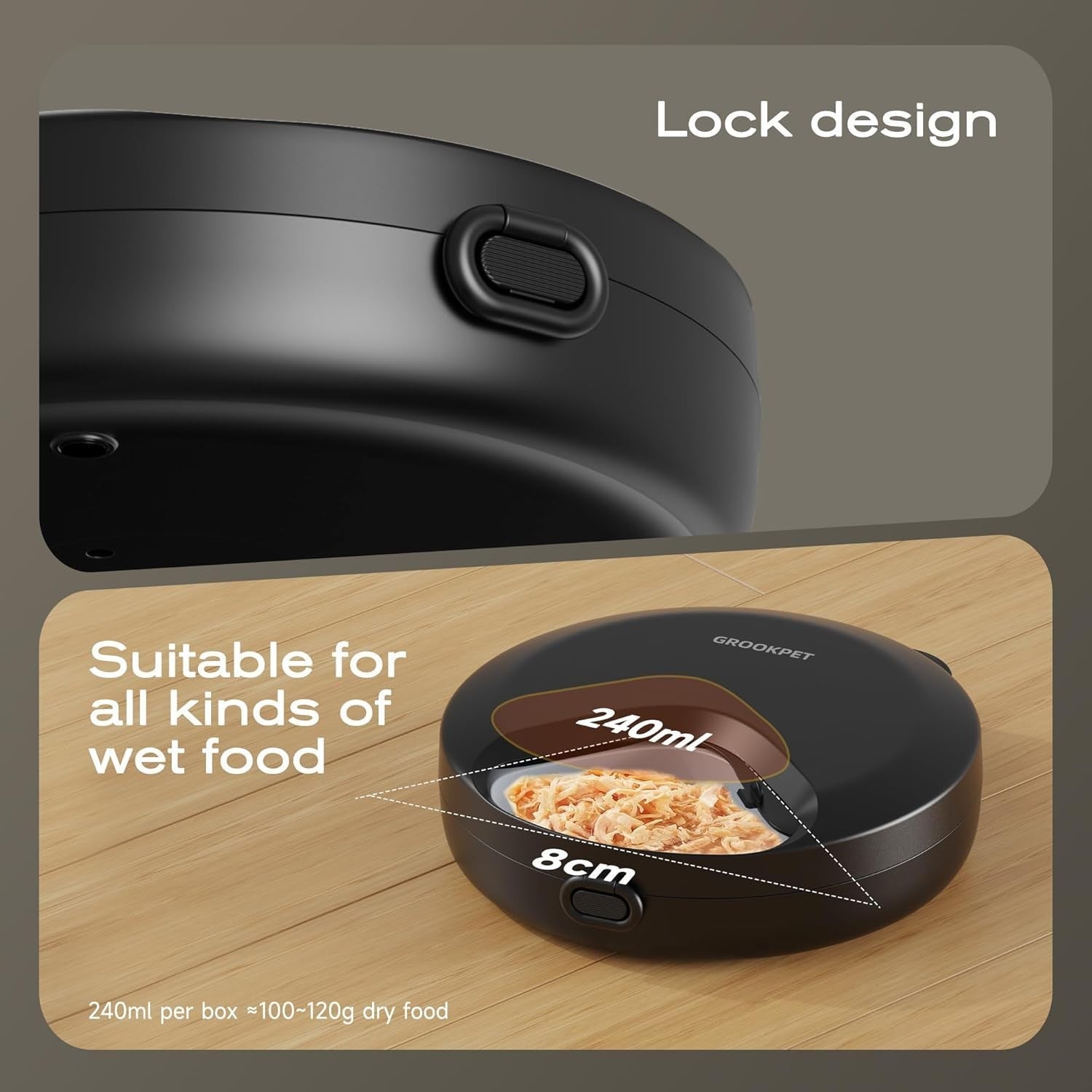 Automatic Wet Food Pet Feeder Timer Ice Pack Cordless 4 Meal Feeder