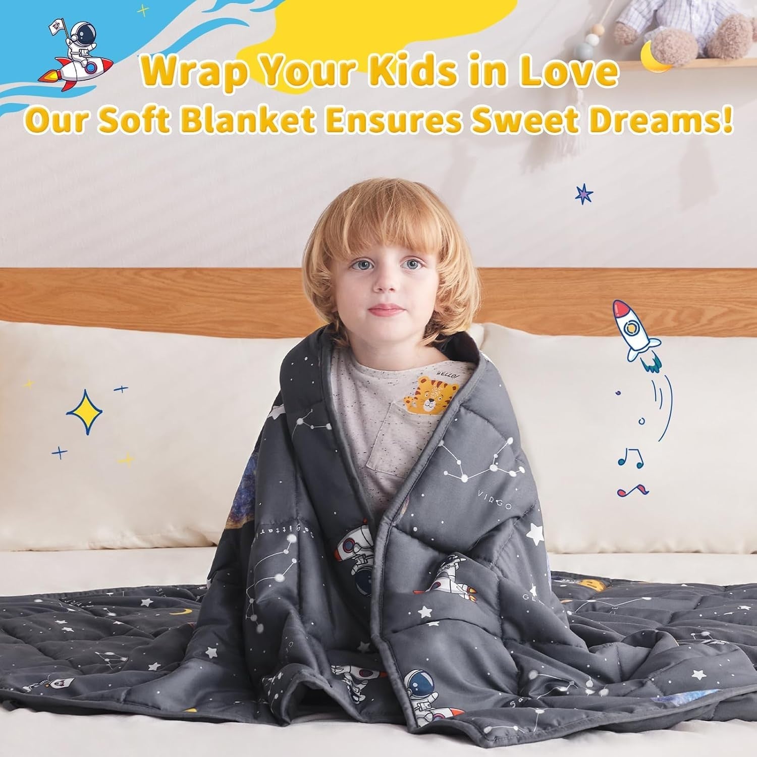Kids Weighted Blanket 36x48in 5lbs Breathable Cooling Throw