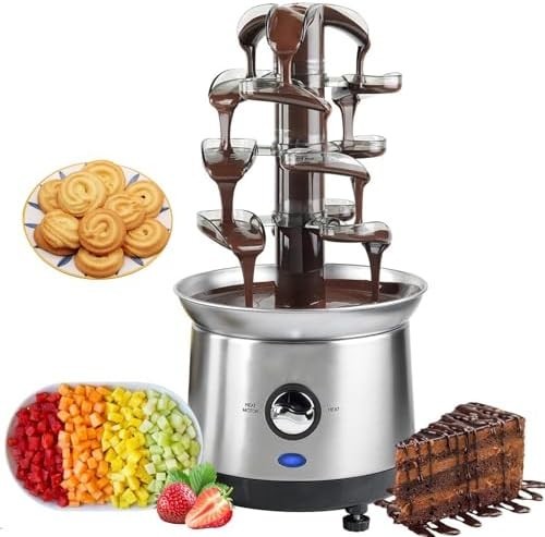 4 Tier Chocolate Fountain Stainless Steel Nacho Cheese Sauce Machine